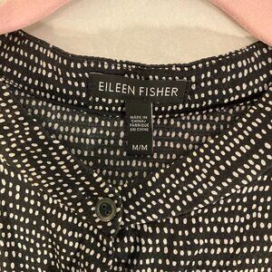 Eileen Fisher Black and White Polka Dot Tunic Top